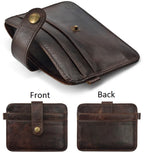 Men’s Genuine Leather Slim Wallet With Coin Pocket