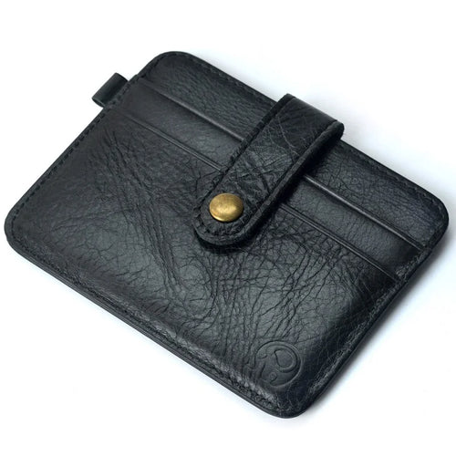 Men’s Genuine Leather Slim Wallet With Coin Pocket