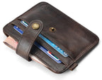 Men’s Genuine Leather Slim Wallet With Coin Pocket