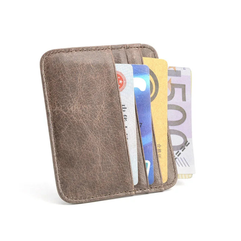 Slim Genuine Leather Card Holder Wallet With RFID