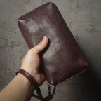 Genuine Leather Clutch Wallet – Zipper Organizer Bag