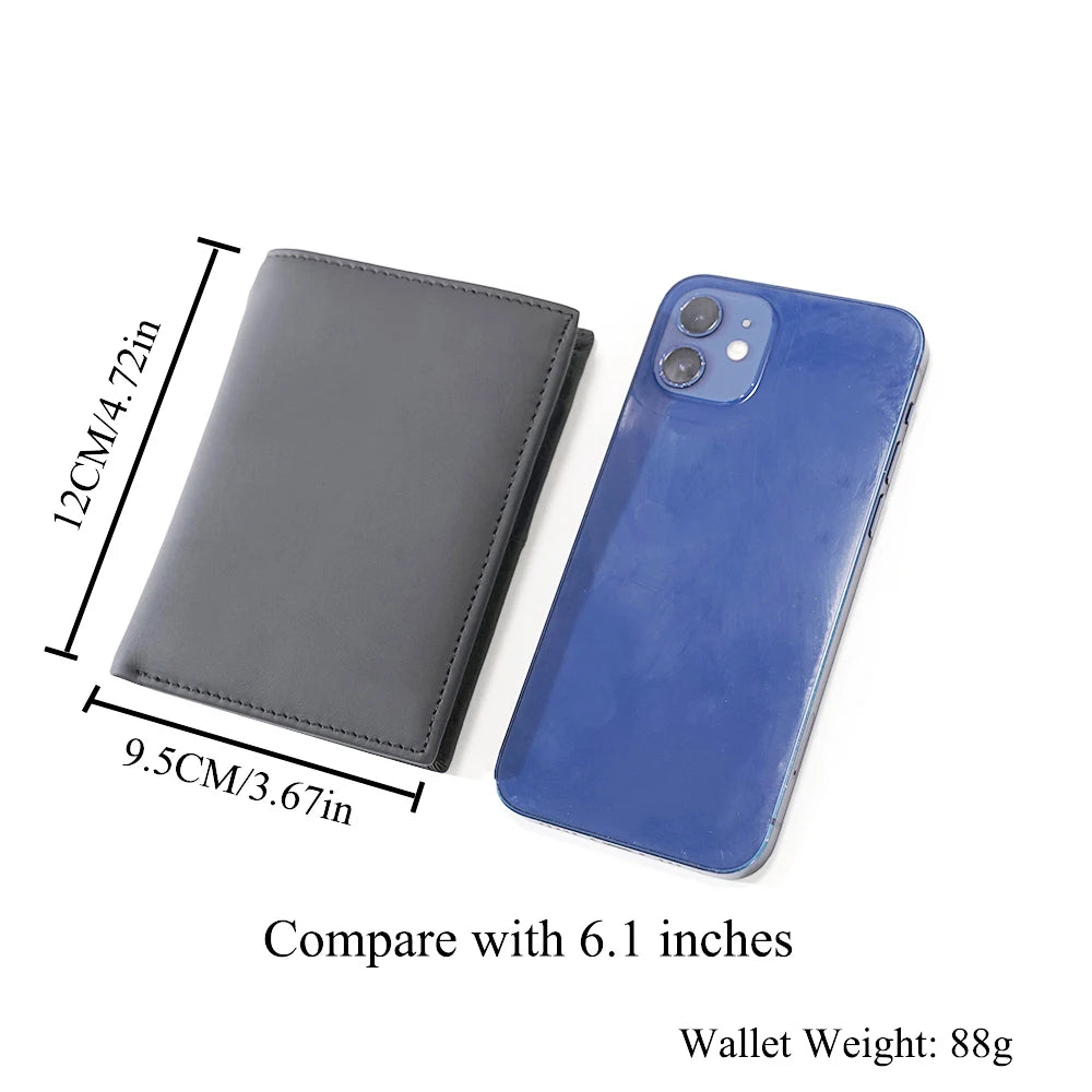 Men’s Genuine Leather Wallet With Zipper & RFID Security