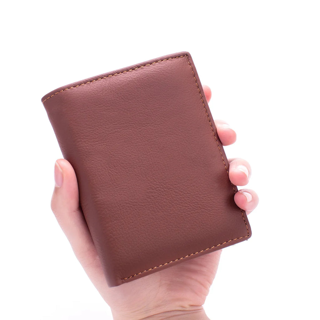 Men’s Genuine Leather Wallet With Zipper & RFID Security
