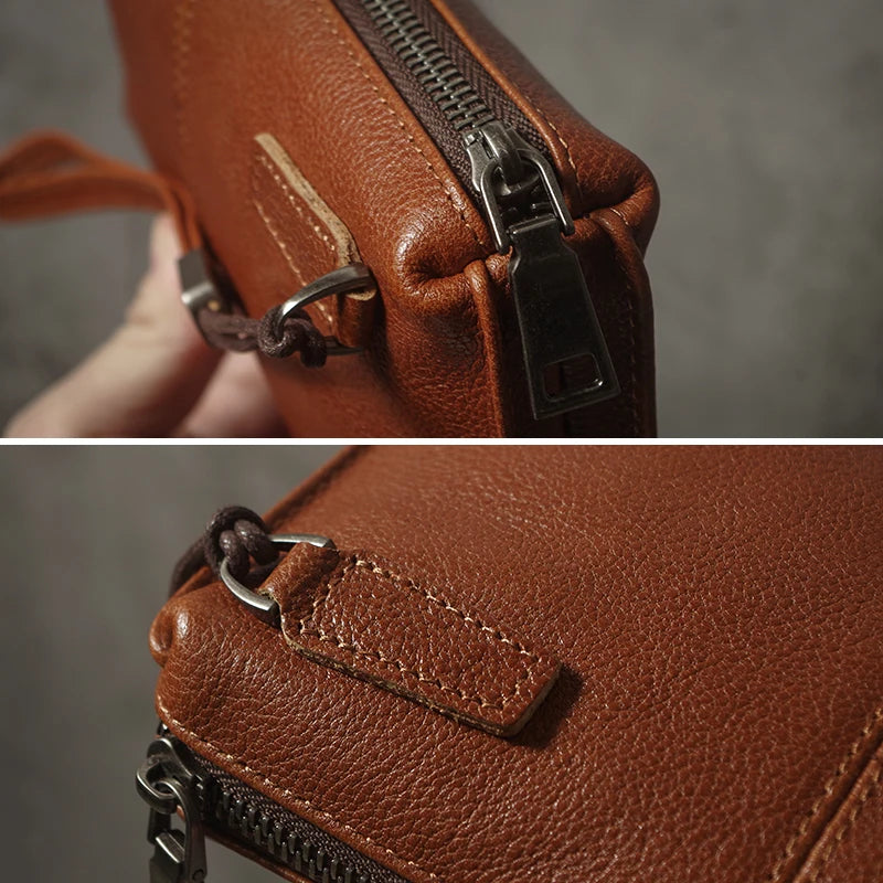 Genuine Leather Clutch Wallet – Zipper Organizer Bag