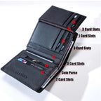 Men’s Genuine Leather Wallet With Zipper & RFID Security